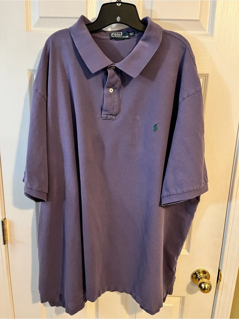 Ralph Lauren Polo Lavender 4XLT Short-Sleeve Cotton Polo with Green Pony